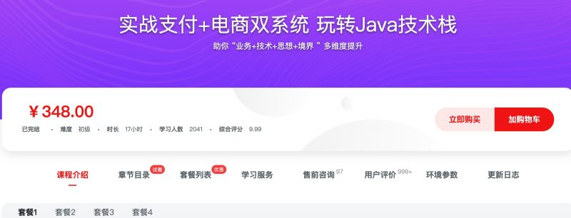 [392] 实战支付+电商双系统   玩转Java技术栈风筝自习室-课程资源-网盘资源风筝自习室