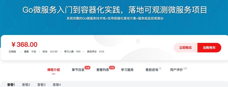 [447] Go微服务入门到容器化实践，落地可观测微服务项目风筝自习室-课程资源-网盘资源风筝自习室